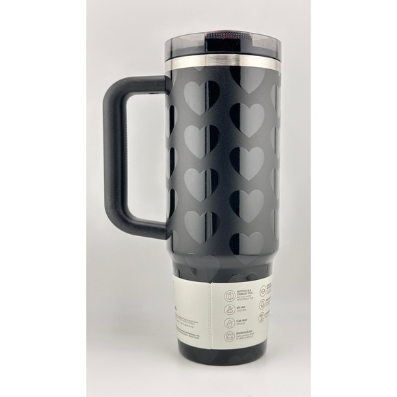 STANLEY VALENTINE'S QUENCHER PROTOUR FLIP STRAW TUMBLER, 30OZ- BLACK LOVELY - Picture 2 of 5